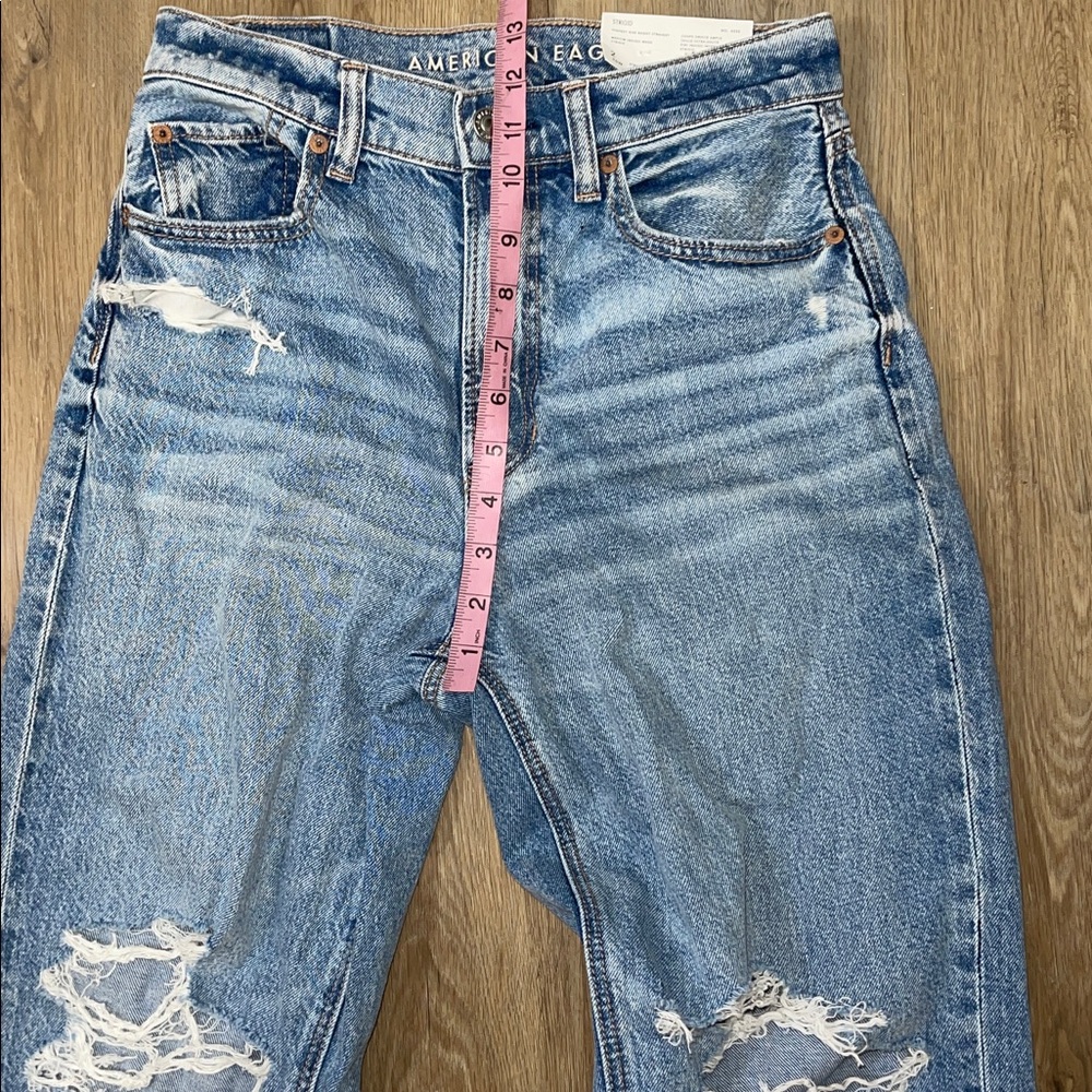 NWT STRIGID American Eagle highest rise baggy straight distressed denim jeans - Picture 12 of 14